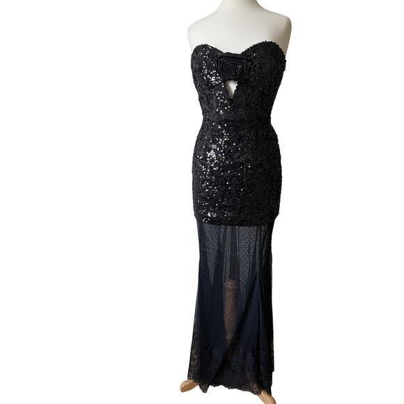 Rebecca Vallance Diana sequined mesh-trimmed gown US 6 - Picture 10 of 14
